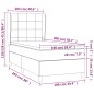 vidaXL Giroletto a Molle con Materasso Nero 100x200 cm in Tessuto