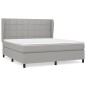 vidaXL Giroletto a Molle con Materasso Grigio Chiaro180x200 cm Tessuto