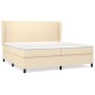 vidaXL Giroletto a Molle con Materasso Crema 200x200 cm in Tessuto