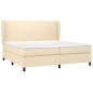 vidaXL Giroletto a Molle con Materasso Crema 200x200 cm in Tessuto