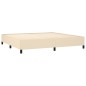 vidaXL Giroletto a Molle con Materasso Crema 200x200 cm in Tessuto