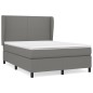 Giroletto a Molle con Materasso Grigio Scuro 140x200cm Tessuto