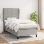 vidaXL Giroletto a Molle con Materasso Grigio Chiaro 90x190 cm Tessuto