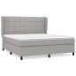 vidaXL Giroletto a Molle con Materasso Grigio Chiaro160x200 cm Tessuto