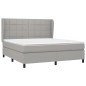 vidaXL Giroletto a Molle con Materasso Grigio Chiaro160x200 cm Tessuto