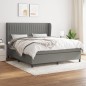 vidaXL Giroletto a Molle con Materasso Grigio Scuro 180x200 cm Tessuto