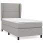 Giroletto a Molle con Materasso Grigio Chiaro100x200 cm Tessuto