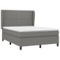 Giroletto a Molle con Materasso Grigio Scuro 140x190 cm Tessuto