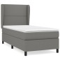 vidaXL Giroletto a Molle con Materasso Grigio Scuro 100x200 cm Tessuto