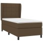 vidaXL Giroletto a Molle con Materasso Marrone Scuro 90x200 cm Tessuto
