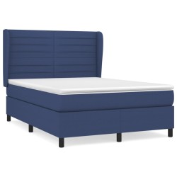 vidaXL Giroletto a Molle con Materasso Blu 140x200 cm in Tessuto