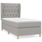 vidaXL Giroletto a Molle con Materasso Grigio Chiaro 80x200 cm Tessuto