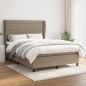 vidaXL Giroletto a Molle con Materasso Tortora 140x200 cm in Tessuto