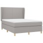 vidaXL Giroletto a Molle con Materasso Grigio Chiaro 140x200cm Tessuto