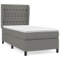 vidaXL Giroletto a Molle con Materasso Grigio Scuro 100x200 cm Tessuto