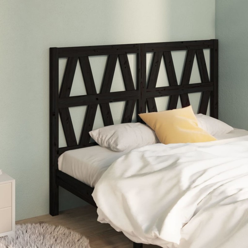 Testiera per Letto Nera 166x4x100 cm in Legno Massello di Pino Testiera per Letto Nera 166x4x100 cm in Legno Massello di Pino