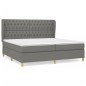 vidaXL Giroletto a Molle con Materasso Grigio Scuro 200x200 cm Tessuto