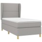 vidaXL Giroletto a Molle con Materasso Grigio Chiaro100x200 cm Tessuto
