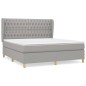 vidaXL Giroletto a Molle con Materasso Grigio Chiaro180x200 cm Tessuto