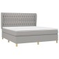 vidaXL Giroletto a Molle con Materasso Grigio Chiaro180x200 cm Tessuto