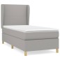 vidaXL Giroletto a Molle con Materasso Grigio Chiaro 90x190 cm Tessuto