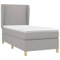 vidaXL Giroletto a Molle con Materasso Grigio Chiaro 90x190 cm Tessuto
