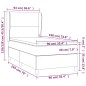 vidaXL Giroletto a Molle con Materasso Grigio Chiaro 90x190 cm Tessuto
