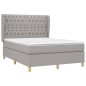 vidaXL Giroletto a Molle con Materasso Grigio Chiaro 140x200cm Tessuto
