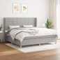 vidaXL Giroletto a Molle con Materasso Grigio Chiaro 200x200cm Tessuto