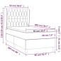 vidaXL Giroletto a Molle con Materasso Grigio Chiaro 90x200 cm Tessuto
