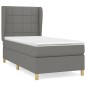 vidaXL Giroletto a Molle con Materasso Grigio Scuro 100x200 cm Tessuto
