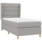 vidaXL Giroletto a Molle con Materasso Grigio Chiaro100x200 cm Tessuto