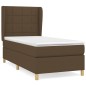 vidaXL Giroletto a Molle con Materasso Marrone Scuro 90x200 cm Tessuto