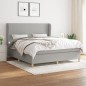 vidaXL Giroletto a Molle con Materasso Grigio Chiaro180x200 cm Tessuto