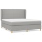 vidaXL Giroletto a Molle con Materasso Grigio Chiaro180x200 cm Tessuto