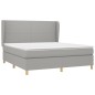 vidaXL Giroletto a Molle con Materasso Grigio Chiaro180x200 cm Tessuto