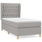 vidaXL Giroletto a Molle con Materasso Grigio Chiaro 90x190 cm Tessuto