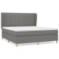 vidaXL Giroletto a Molle con Materasso Grigio Scuro 180x200 cm Tessuto