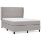 vidaXL Giroletto a Molle con Materasso Grigio Chiaro 140x190cm Tessuto