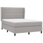 vidaXL Giroletto a Molle con Materasso Grigio Chiaro 140x190cm Tessuto