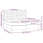 Giroletto a Molle con Materasso Nero 200x200 cm in Tessuto