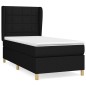 vidaXL Giroletto a Molle con Materasso Nero 90x190 cm in Tessuto