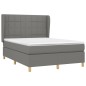 vidaXL Giroletto a Molle con Materasso Grigio Scuro 140x200cm Tessuto