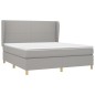 vidaXL Giroletto a Molle con Materasso Grigio Chiaro160x200 cm Tessuto