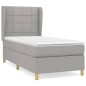 vidaXL Giroletto a Molle con Materasso Grigio Chiaro 80x200 cm Tessuto