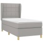 vidaXL Giroletto a Molle con Materasso Grigio Chiaro 80x200 cm Tessuto