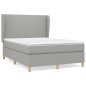 vidaXL Giroletto a Molle con Materasso Grigio Chiaro 140x190cm Tessuto