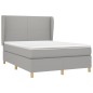 vidaXL Giroletto a Molle con Materasso Grigio Chiaro 140x190cm Tessuto