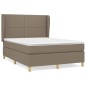 vidaXL Giroletto a Molle con Materasso Tortora 140x200 cm in Tessuto
