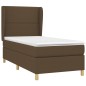 vidaXL Giroletto a Molle con Materasso Marrone Scuro 100x200cm Tessuto